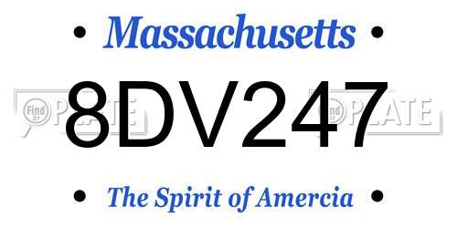 8DV247 Massachusetts License Plate