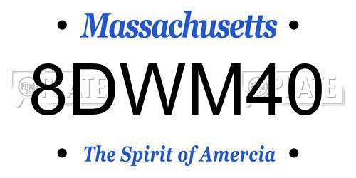 8DWM40 Massachusetts License Plate