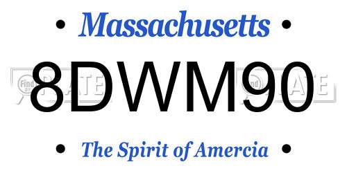8DWM90 Massachusetts License Plate