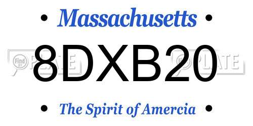 8DXB20 Massachusetts License Plate
