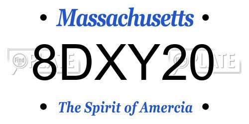 8DXY20 Massachusetts License Plate