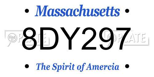 8DY297 Massachusetts License Plate