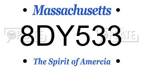 8DY533 Massachusetts License Plate