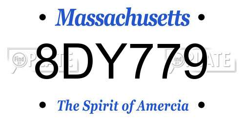 8DY779 Massachusetts License Plate