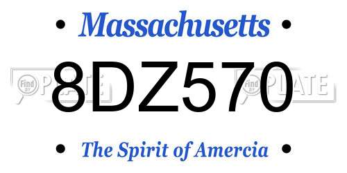 8DZ570 Massachusetts License Plate