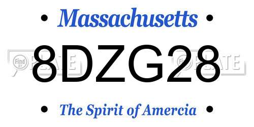 8DZG28 Massachusetts License Plate