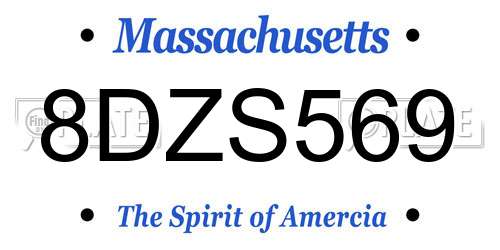 8DZS569 Massachusetts License Plate