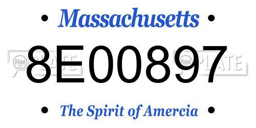 8E00897 Massachusetts License Plate