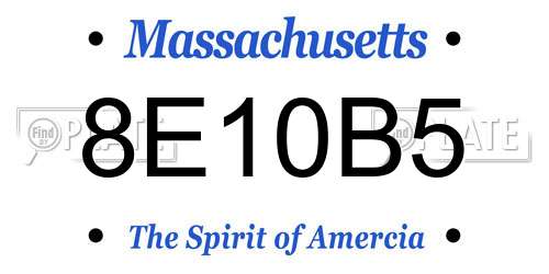 8E10B5 Massachusetts License Plate