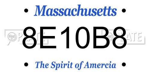 8E10B8 Massachusetts License Plate