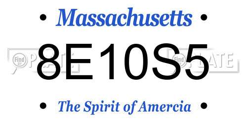 8E10S5 Massachusetts License Plate