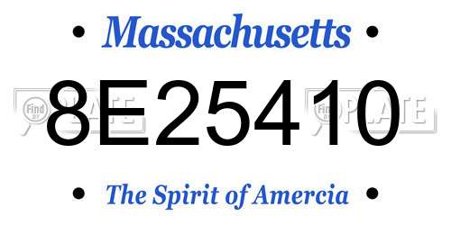 8E25410 Massachusetts License Plate