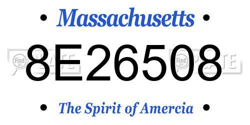 8E26508 Massachusetts License Plate