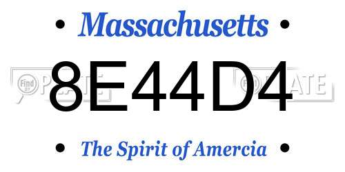 8E44D4 Massachusetts License Plate