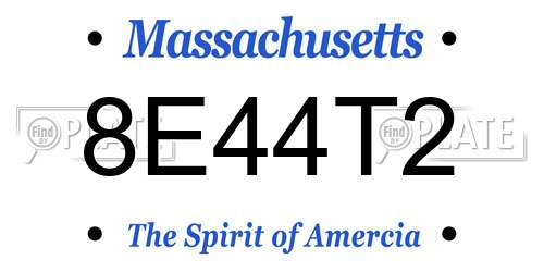 8E44T2 Massachusetts License Plate