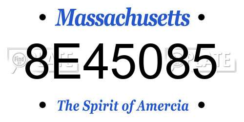 8E45085 Massachusetts License Plate