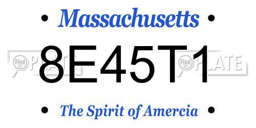 8E45T1 Massachusetts License Plate