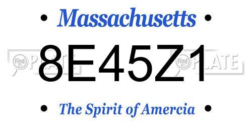 8E45Z1 Massachusetts License Plate