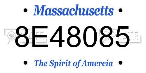 8E48085 Massachusetts License Plate
