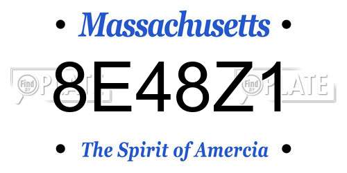 8E48Z1 Massachusetts License Plate