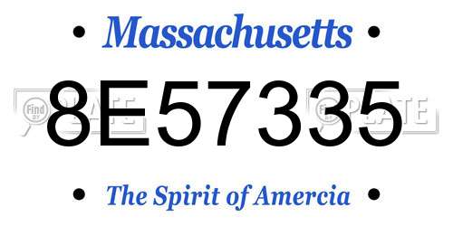 8E57335 Massachusetts License Plate