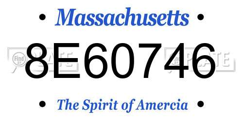 8E60746 Massachusetts License Plate