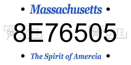 8E76505 Massachusetts License Plate