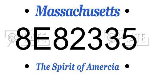 8E82335 Massachusetts License Plate