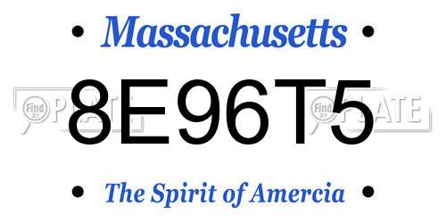 8E96T5 Massachusetts License Plate