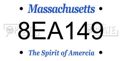 8EA149 Massachusetts License Plate