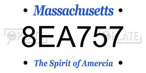 8EA757 Massachusetts License Plate