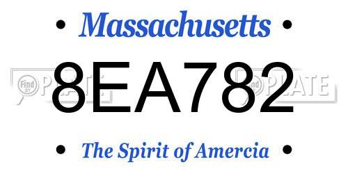 8EA782 Massachusetts License Plate