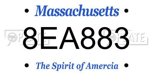 8EA883 Massachusetts License Plate