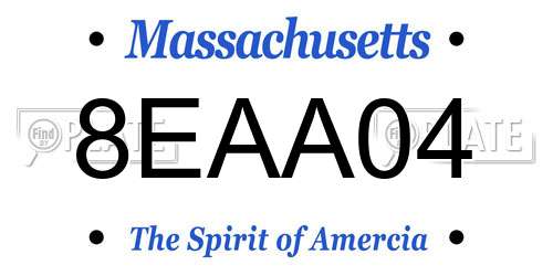 8EAA04 Massachusetts License Plate