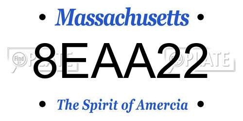 8EAA22 Massachusetts License Plate