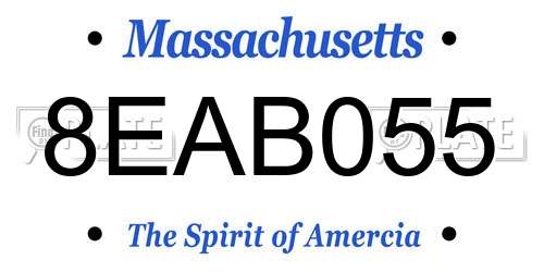 8EAB055 Massachusetts License Plate