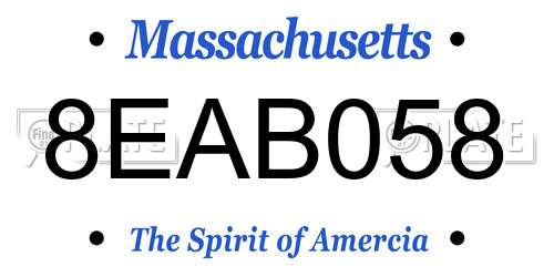 8EAB058 Massachusetts License Plate