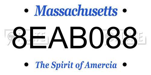 8EAB088 Massachusetts License Plate