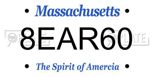 8EAR60 Massachusetts License Plate
