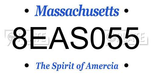 8EAS055 Massachusetts License Plate