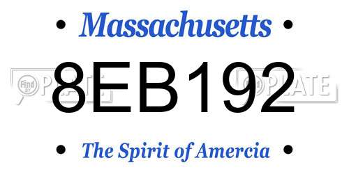 8EB192 Massachusetts License Plate