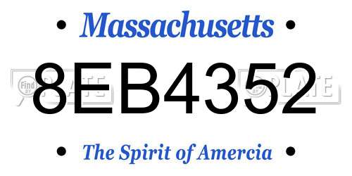 8EB4352 Massachusetts License Plate