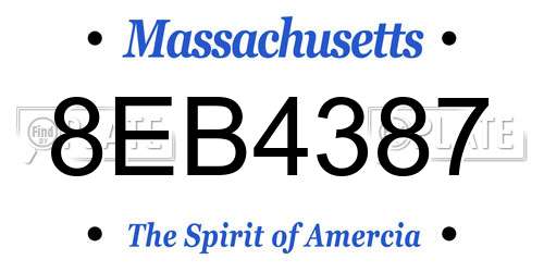 8EB4387 Massachusetts License Plate