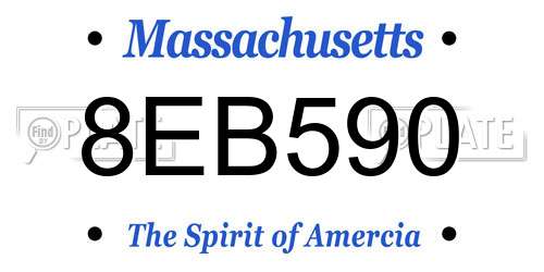 8EB590 Massachusetts License Plate