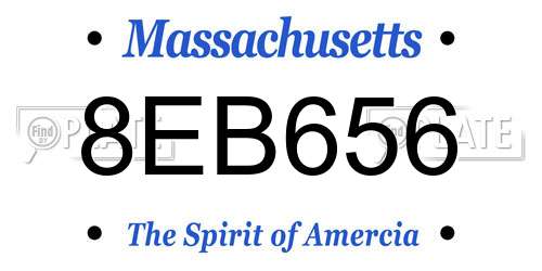 8EB656 Massachusetts License Plate