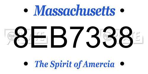 8EB7338 Massachusetts License Plate