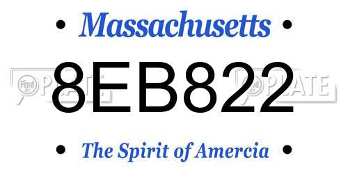 8EB822 Massachusetts License Plate
