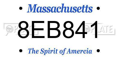 8EB841 Massachusetts License Plate