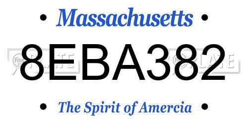 8EBA382 Massachusetts License Plate