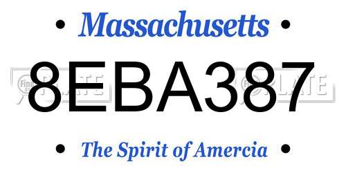 8EBA387 Massachusetts License Plate